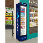17 in. Slim Commercial Merchandiser Refrigerator 7 Cu. Ft. in Black, ETL Listed (KM-MDR-17S) - Wrap